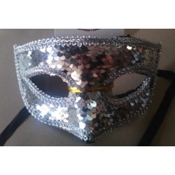 Loup sequins argentés