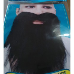 Barbe + moustache raide noir