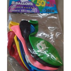 Ballons multicolores 50 ans...