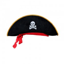 Chapeau pirate noir en velour