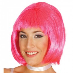 Perruque rose fluo