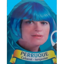 Perruque bleue turquoise métal