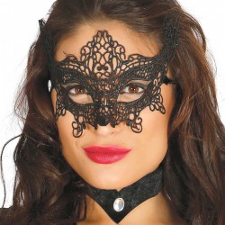 Loup noir dentelle ajourée