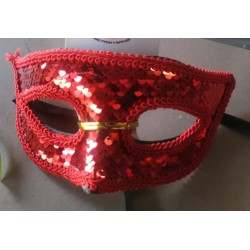 Loup sequins rouge brillant